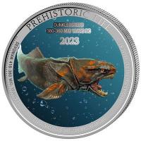 Kongo - 20 Francs Prähistorisches Leben (11.) Dunkleosteus - 1 Oz Silber Color