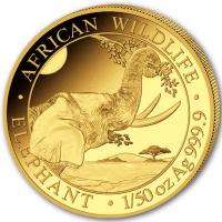 Somalia - 20 Shillings Elefant 2023 - 1/50 Oz Gold
