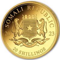 Somalia - 20 Shillings Elefant 2023 - 1/50 Oz Gold