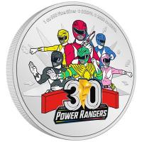 Niue 2 NZD 30. Jubilum Power Rangers(TM) 2023 1 Oz Silber PP Color Rckseite