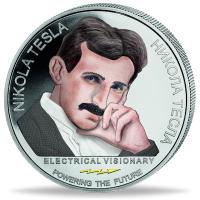 Serbien 100 Dinara Nikola Tesla Universum 2023 1 Oz Silber Color Rckseite