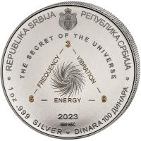 Serbien - 100 Dinara Nikola Tesla Universum 2023 - 1 Oz Silber Gilded