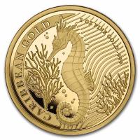 Barbados - 10 Dollar Seepferdchen Seahorse 2023 - 1 Oz Gold (nur 100 Stück!!!)
