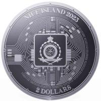 Niue - 2 NZD Bitcoin Motiv 2023 - 1 Oz Silber