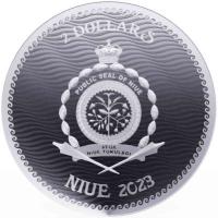 Niue - 2 NZD Blackbeard - Jolly Roger 2023 - 1 Oz Silber
