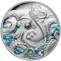 Niue 5 NZD Mythical Creatures: Riesenkrake (1.) 2023 2 Oz Silber PP High Relief