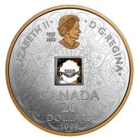 Kanada - 20 CAD DANCING DIAMOND(TM) Funkelndes Herz 2023 - Silber PP Gilded