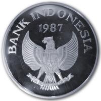 Indonesien - 10.000 Rupien Babiroussa (Hirscheber) 1987 - Silber PP