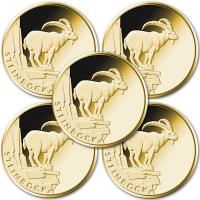 Deutschland - 5*20 Euro Rückkehr der Wildtiere (2.) Steinbock - 5*1/8 Oz Gold