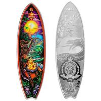 Solomon Islands - 2 Dollar Surfbrett Surfboard The Enforcer 2023 - 1 Oz Silber