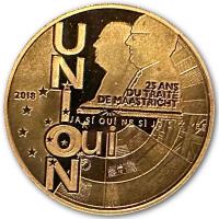 Frankreich - 5 Euro 25 Jahre Vertrag von Maastricht - Goldmünze