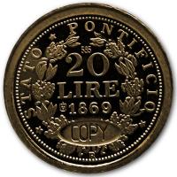 Goldschätze Europas - Replik Pius IX. 20 Lire 1869 - Goldprägung