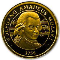 Historisches Österreich - Wolfgang Amadeus Mozart - Goldprägung