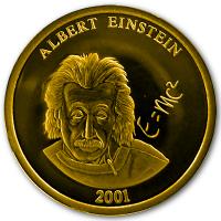 Goldprägung - Albert Einstein 2001 - Gold