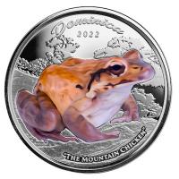 Dominica - 2 Dollar EC8_5 Mountain Chicken / Berghuhn (Froschlurch) PP 2022 - 1 Oz Silber Color