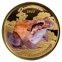 Dominica - 10 Dollar EC8_5 Mountain Chicken / Berghuhn (Froschlurch) PP 2022 - 1 Oz Gold Color (nur 100 Stück!!!)