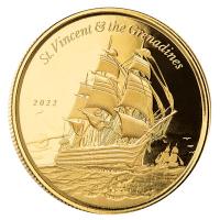 St. Vincent und Grenadinen - 10 Dollar EC8_5 War Ship / Kriegsschiff 2022 - 1 Oz Gold