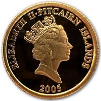 Pitcairn Islands - 5 Dollar Die Bounty Bibel 2005 - 1/25 Oz Gold PP