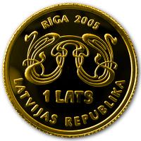 Lettland - 1 Lats Jugendstil in Riga 2005 - 1/25 Oz Gold PP