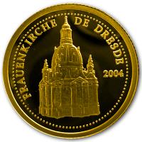 Kongo - 1.500 Francs Dresdner Frauenkirche 2004 - 1/25 Oz Gold PP