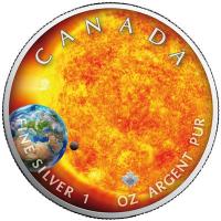 Kanada - 5 CAD Maple Leaf Universum (7.) Sonne - 1 Oz Silber Color