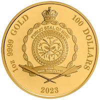 Niue - 100 NZD Der Schachknig 2023 - 1 Oz Gold PP
