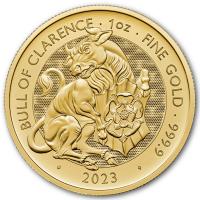Grobritannien - 100 GBP Tudor Beasts (3.) Bull of Clarence 2023 - 1 Oz Gold