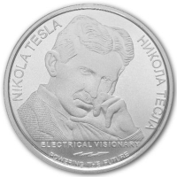 Serbien - 100 Dinara Nikola Tesla Antigravitation 2023 - 1 Oz Silber Color