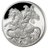 St. Helena 1 Pfund Masterpiece St. George and the Dragon 2023 1 Oz Silber PP Rckseite