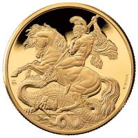 St. Helena 5 Pfund Masterpiece St. George and the Dragon 2023 1 Oz Gold PP
