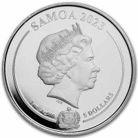 Samoa 5 Dollar DC Comics(TM) 1. Batman(TM) 2023 1 Oz Silber Rückseite