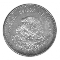 Mexiko 5 Pesos Cuauhtemoc Inkaherrscher (Diverse) Silbermünze Rückseite