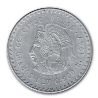 Mexiko - 5 Pesos Cuauhtemoc Inkaherrscher (Diverse) - Silbermnze