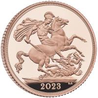 Grobritannien 0,25 Sovereign Krnung Knig Charles III 2023 Gold PP
