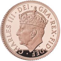 Grobritannien 0,25 Sovereign Krnung Knig Charles III 2023 Gold PP Rckseite