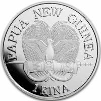 Papua Neuguinea 1 Kina Bird Of Paradise 2023 1 Oz Silber Rückseite