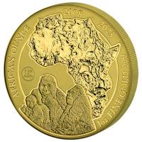 Ruanda 100 RWF African Ounce 15 Jahre Berggorilla 2023 1 Oz Gold