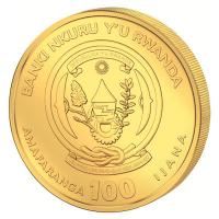 Ruanda 100 RWF African Ounce 15 Jahre Berggorilla 2023 1 Oz Gold Rckseite