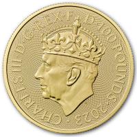 Grobritannien 100 GBP Britannia / Charles III mit Krone 2023 1 Oz Gold Rckseite