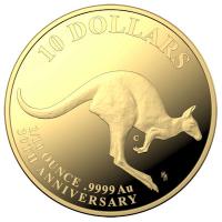 Australien - 10 AUD 30 Jahre Kangaroo PROOF 2023 - 1/10 Oz Gold PP