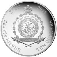 Niue - 10 NZD Trichternetzspinne 2023 - 5 Oz Silber PP Ultra High Relief Color