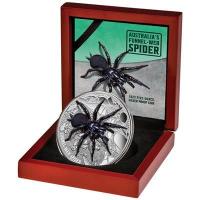 Niue - 10 NZD Trichternetzspinne 2023 - 5 Oz Silber PP Ultra High Relief Color