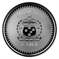 Samoa - 2 Tala Seepferdchen Seahorse 2021 - 1 Oz Silber