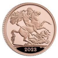 Grobritannien 0,5 Sovereign Krnung Knig Charles III 2023 Gold PP