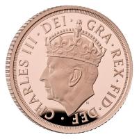 Grobritannien 0,5 Sovereign Krnung Knig Charles III 2023 Gold PP Rckseite