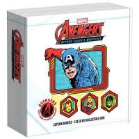 Niue - 2 NZD Marvel Avengers(TM) (1.) Captain America 2023 - 1 Oz Silber PP Color