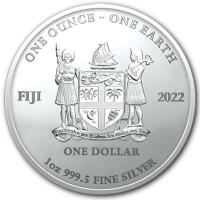 Fiji - 1 FJD One Earth 2022 - 1 Oz Silber COLOR