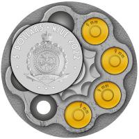 Niue 5 NZD Gangsters (3.) John Dillinger 2 Oz Silber HighRelief Gilded Rückseite