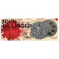 Niue - 5 NZD Gangsters (3.) John Dillinger - 2 Oz Silber HighRelief Gilded