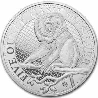 St. Helena - 5 Pfund Cash Indian Wildlife (6.) Lwenschwanz Makaken (Lion tailed Macaque) 2023 - 5 Oz Silber RAR